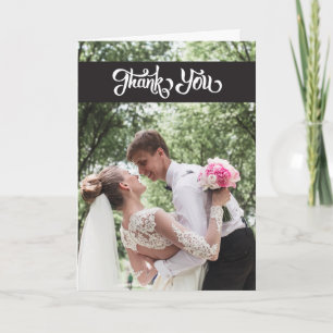 Simple Script Wedding Thank You Folded Note Card