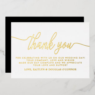 Simple Script Wedding Thank You Real Foil