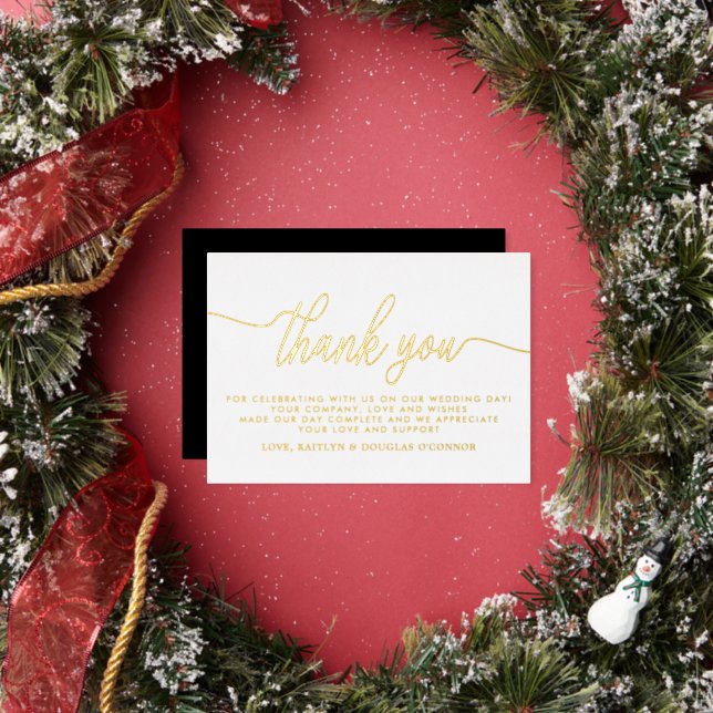 Simple Script Wedding Thank You Real Foil (Insitu)