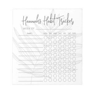 Simple Script Weekly Habit Tracker Notepad