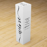 Simple Script - White & Black  Wine Box<br><div class="desc">Simple Script - White & Black Wine Box By The Business Card Store.</div>