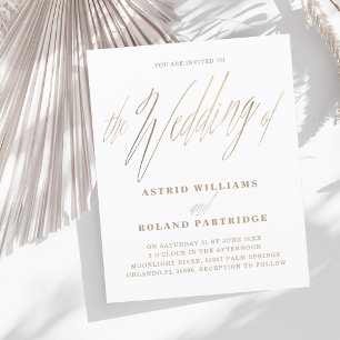 Simple Script White & Gold Budget Wedding 