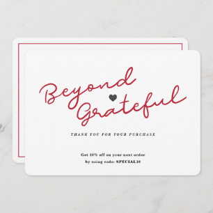 Simple Script with Heart - Business Thank You Card
