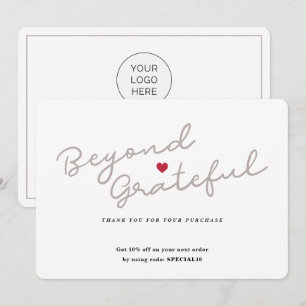 Simple Script with Heart - Business Thank You Card