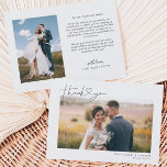 Simple Script with Heart Wedding Photo Thank You Card<br><div class="desc">Elegant and simple wedding thank you template 2-sided card featuring a hand lettered typography script text with a heart between the words. This casual script and the white space gives a simple and minimalistic feel. Customise this product by inserting your own wedding photo and editing the message on the back...</div>