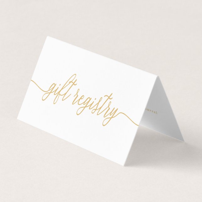 Simple Script With Photo Gift Registry Card (Front)
