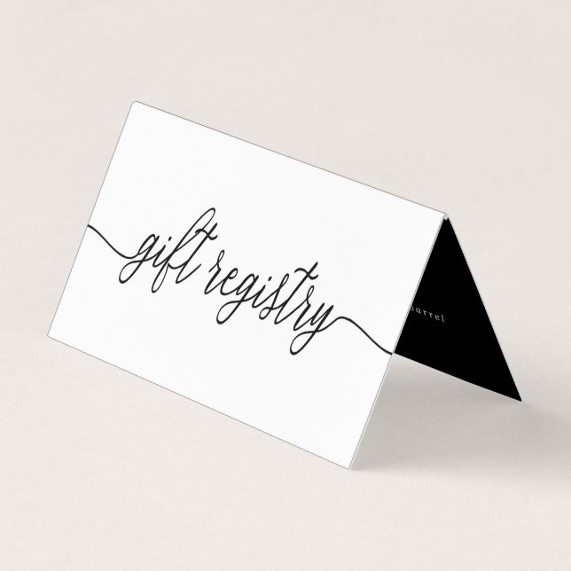 Simple Script With Photo Gift Registry Card (Front)
