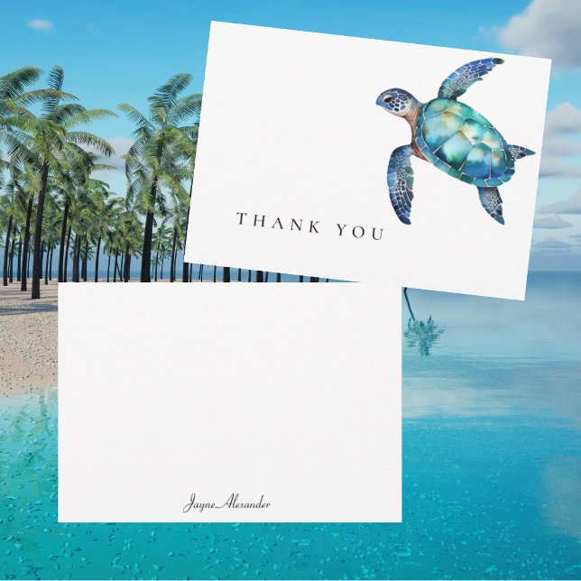 Simple Sea Turtle Thank You  Card (Creator Uploaded)