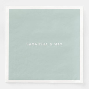 Simple Seafoam Couple Names Modern Dinner Napkin