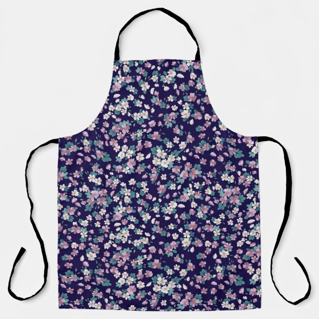 Simple seamless floral pattern with bright colorfu apron (Front)