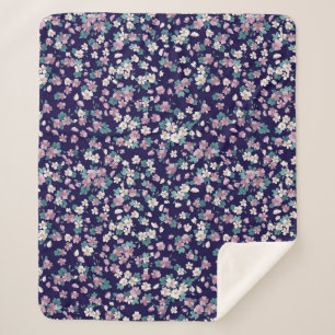 Simple seamless floral pattern with bright colorfu sherpa blanket