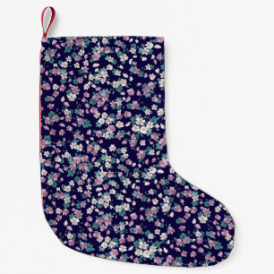 Simple seamless floral pattern with bright colorfu small christmas stocking
