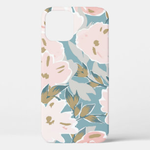 Simple seamless pattern of hand drawn gouache flow iPhone 12 case