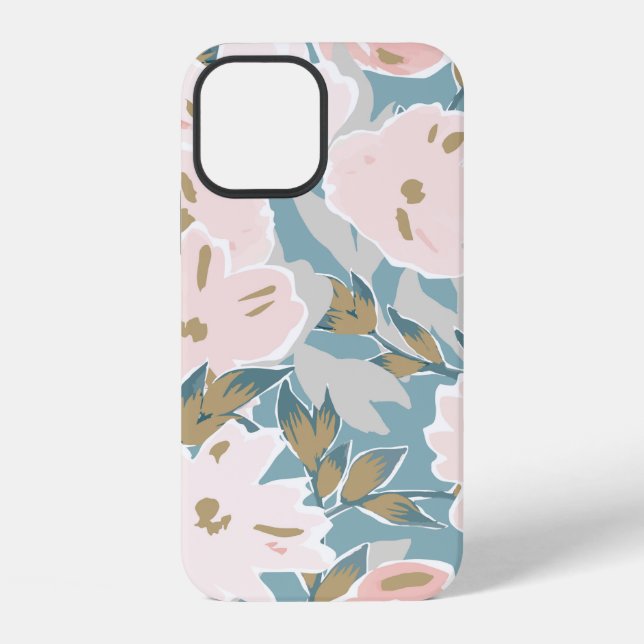 Simple seamless pattern of hand drawn gouache flow iPhone case (Back)