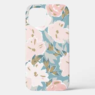Simple seamless pattern of hand drawn gouache flow iPhone 12 case
