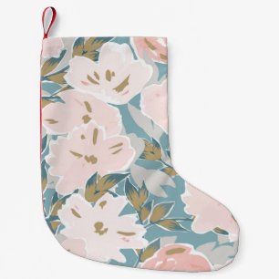 Simple seamless pattern of hand drawn gouache flow small christmas stocking