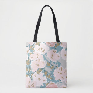 Simple seamless pattern of hand drawn gouache flow tote bag