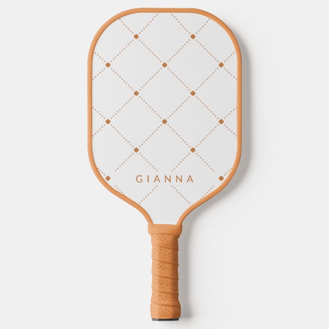 Simple Seamless Pattern Tan Pickleball Paddle (Front)