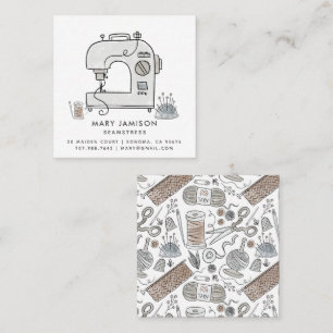 Simple Seamstress Watercolor  Square Business Card