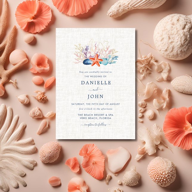 Simple Seashell Beach Invitation (Simple Seashell Beach Invitation)