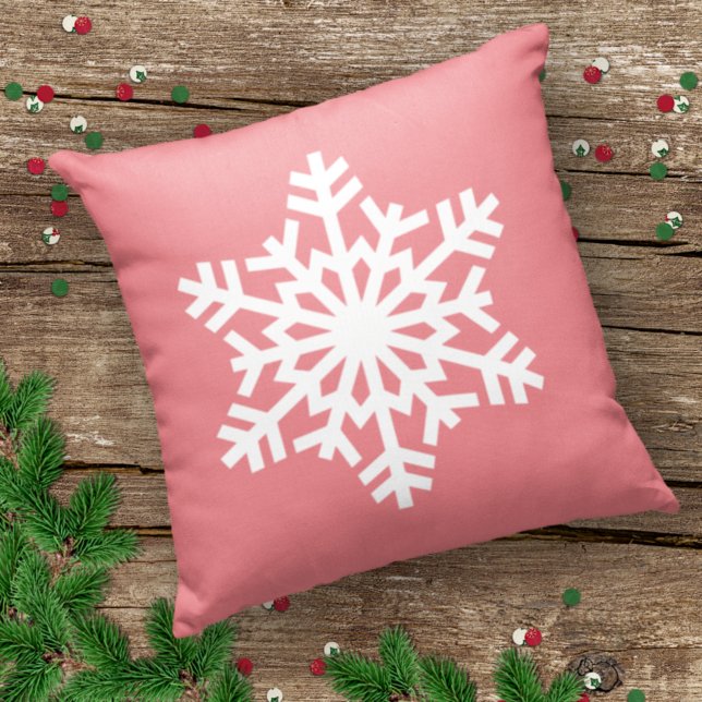 Simple Seasonal White Ice Crystal On Blush Pink Cushion (Creator Uploaded)