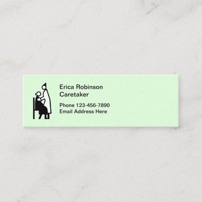 Simple Senior Caretaker Business Cards (Front)