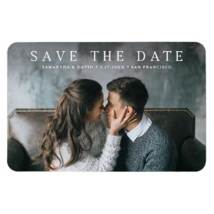 Simple Serif   Elegant Classic Photo Save the Date Magnet