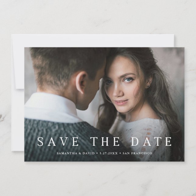 Simple Serif | Elegant Classic Text and Photo Save The Date (Front)