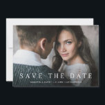 Simple Serif | Elegant Classic Text and Photo Save The Date<br><div class="desc">These simple and elegant save the date cards feature your full bleed photo,  along with classic white serif text on the bottom,  and a soft grey back.</div>