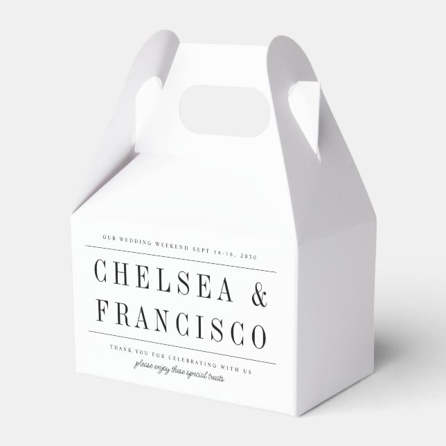 Simple Serif Modern Typography Wedding Favour Box (Front Side)