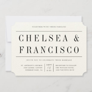 Simple Serif Modern Typography Wedding Invitation