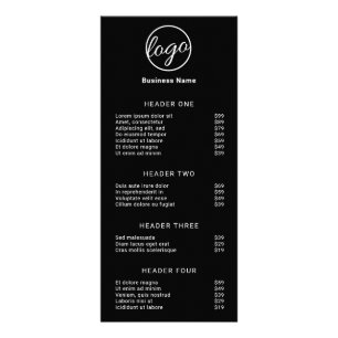 Simple Service Menu Logo Black Price List