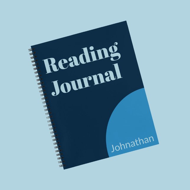 Simple Shades of Blue Name on Reading Journal (Creator Uploaded)