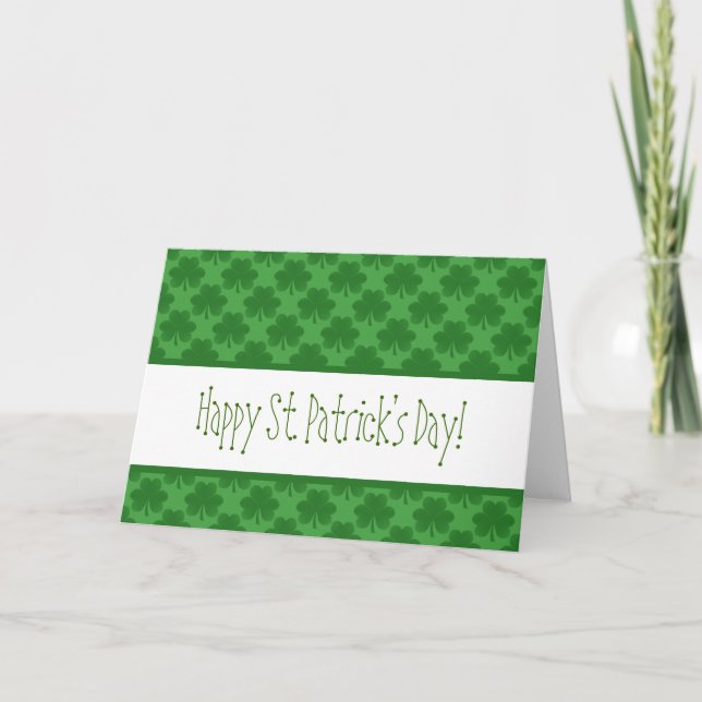Simple Shamrock Pattern Greeting Card (Front)
