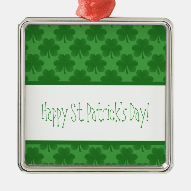 Simple Shamrocks Premium Square Ornament (Front)