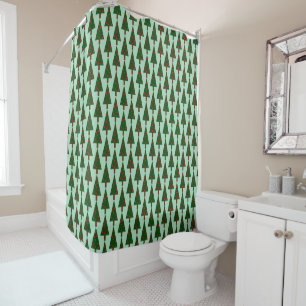 Simple Shapes Christmas Tree All-Over Pattern Shower Curtain