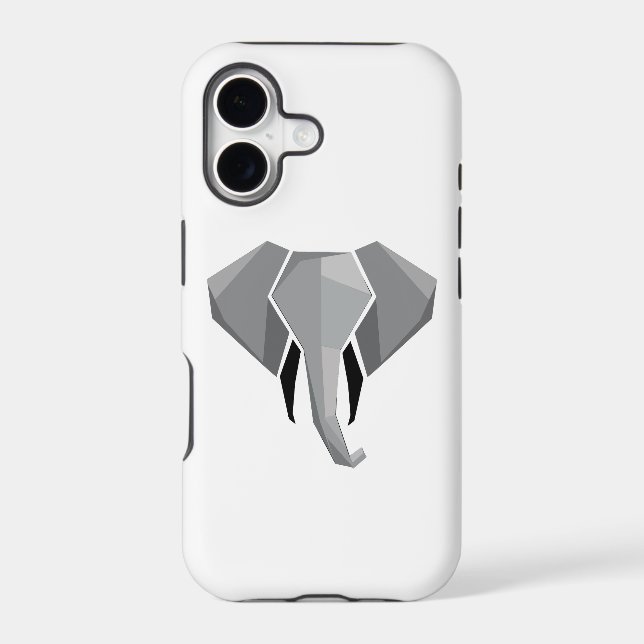 Simple Shapes Geometrics Elephant Head  (Back)