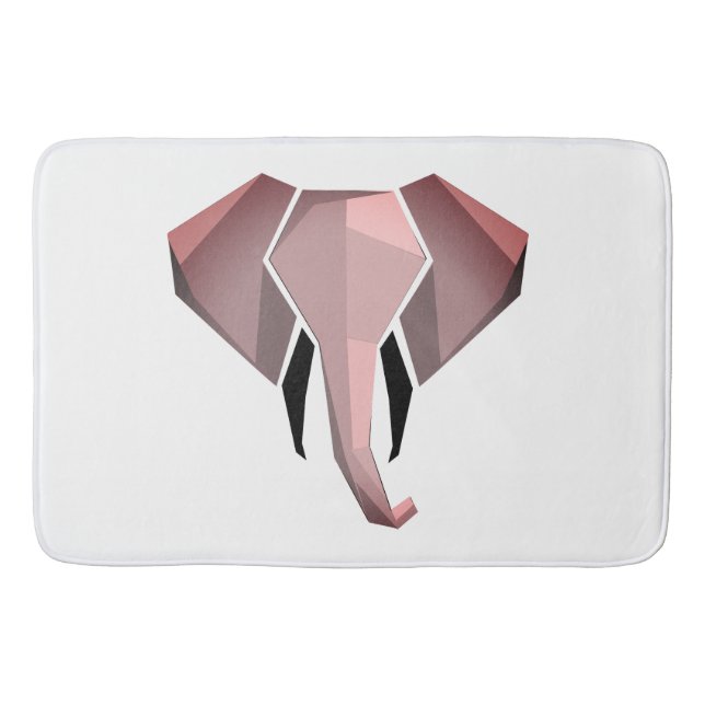 Simple Shapes Geometrics Elephant Head  Bath Mat (Front)