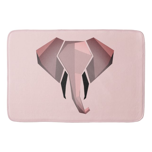 Simple Shapes Geometrics Elephant Head  Bath Mat (Front)