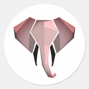 Simple Shapes Geometrics Elephant Head  Classic Round Sticker