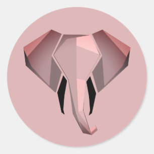 Simple Shapes Geometrics Elephant Head Classic Round Sticker