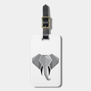 Simple Shapes Geometrics Elephant Head  Luggage Tag
