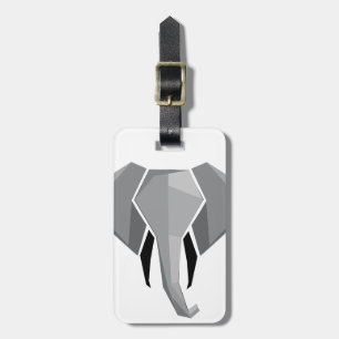 Simple Shapes Geometrics Elephant Head  Luggage Tag