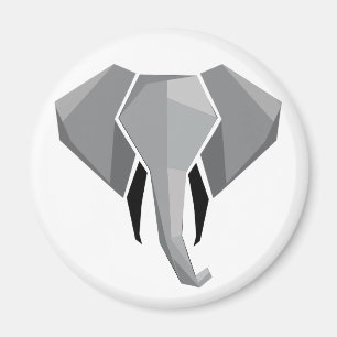 Simple Shapes Geometrics Elephant Head  Magnet