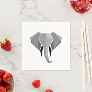 Simple Shapes Geometrics Elephant Head  Napkin