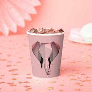 Simple Shapes Geometrics Elephant Head Paper Cups