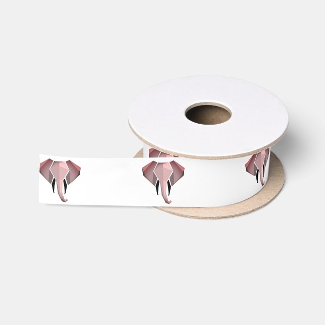 Simple Shapes Geometrics Elephant Head  Satin Ribbon (Spool)