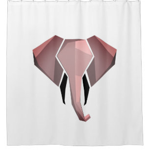 Simple Shapes Geometrics Elephant Head  Shower Curtain