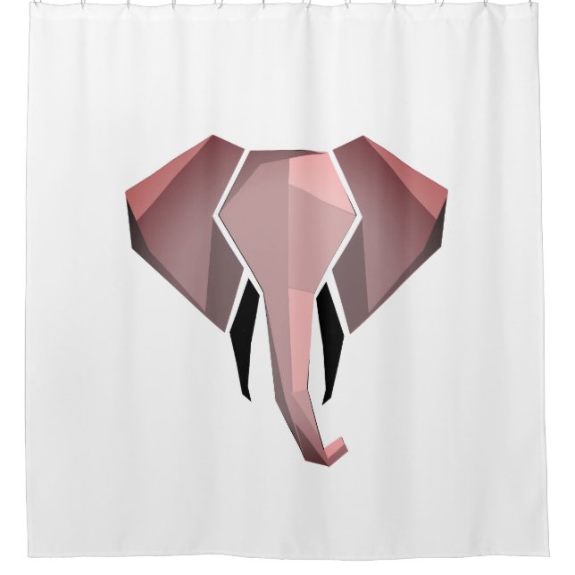 Simple Shapes Geometrics Elephant Head  Shower Curtain (Front)