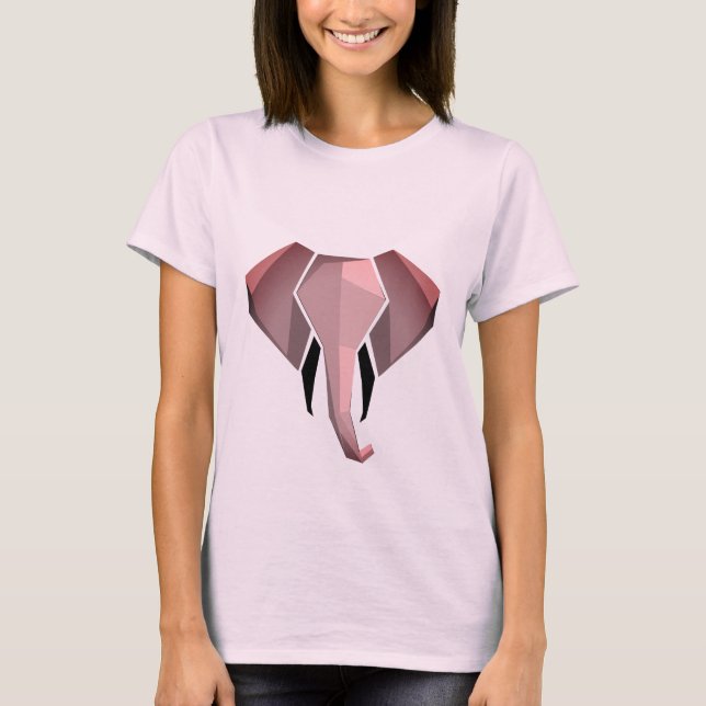 Simple Shapes Geometrics Elephant Head  T-Shirt (Front)
